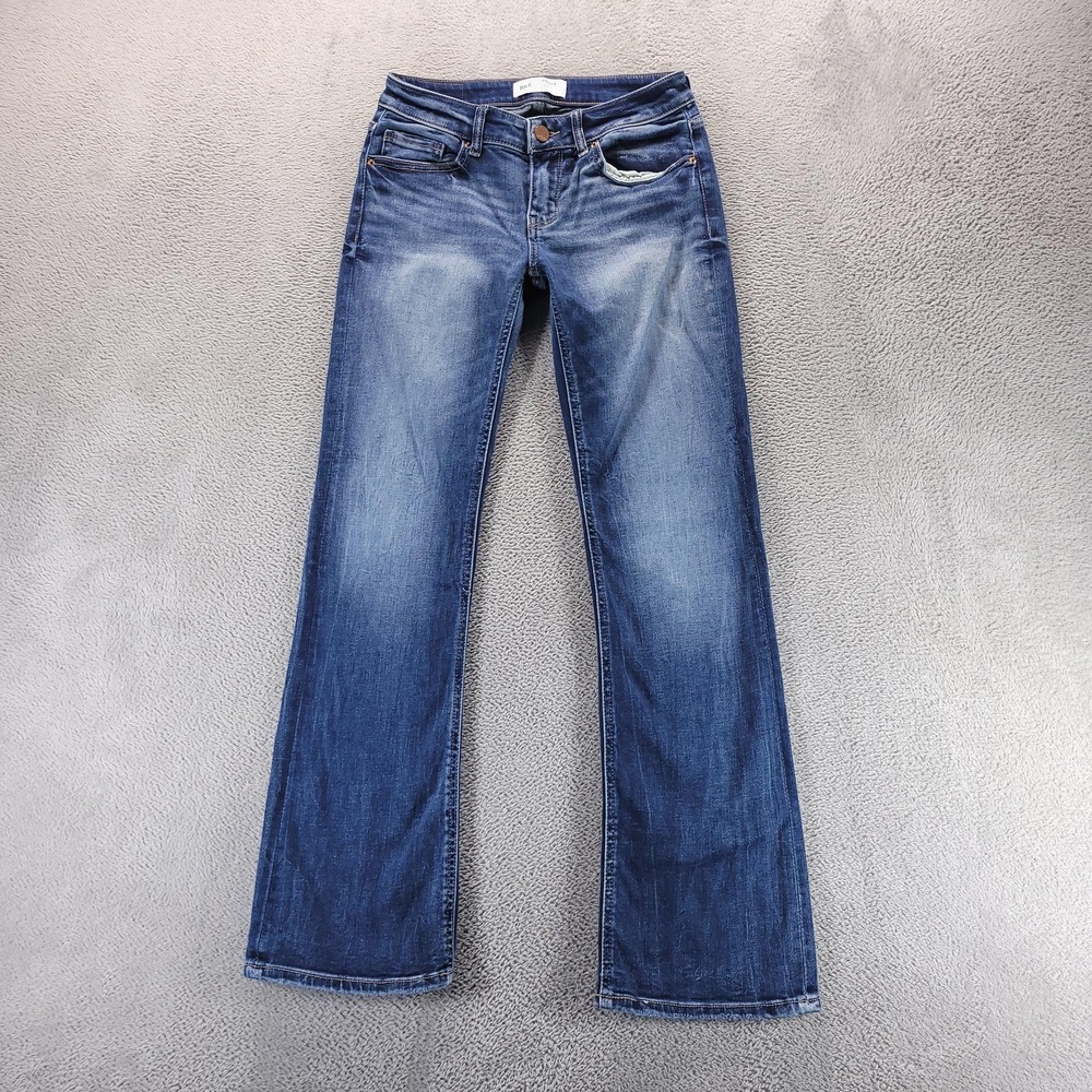 BKE Jeans Womens 26 Blue Stella Slim Low Rise Bootcut Stretch Distressed Denim